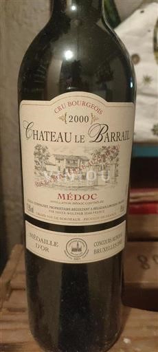 Burdeos Médoc Cru Bourgeois Château Le Barrail 2000