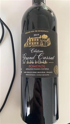 Bordeaux Pomerol Château Grand Cassat Réserve de Famille 2019