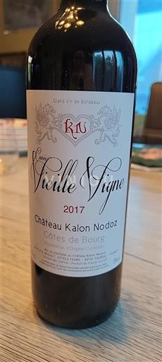 Bordeaux Côtes-de-bourg Château Kalon Nodoz Vieille Vigne 2017