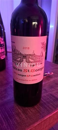 Bordeaux Saint-Georges-Saint-Émilion Château St. Georges 2018