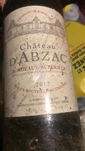 Bordeaux Bordeaux supérieur Château Abzac 2012