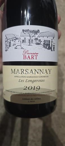 Borgogna Marsannay Domaine Bart Les Longeroies 2019