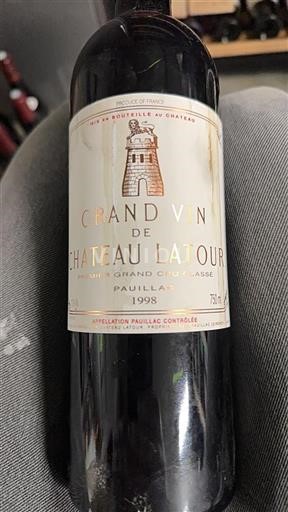 Bordeaux Pauillac Premier Grand Cru Classé Château Latour Grand Vin 1998