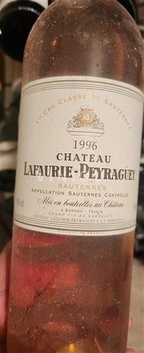 Bordeaux Sauternes Premier Grand Cru Classé Château Lafauriepeyraguey 1996