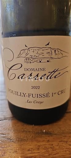 Burgundsko Pouilly-fuissé Premier Cru Domaine Carrette Les Crays 2022