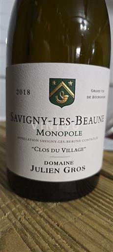 Bourgondië Savigny-lès-Beaune Domaine Julien Gros Clos du Village 2018