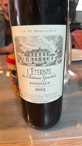 Vin Rouge sec L'Éternel Château Guichot 2013 France Bordeaux