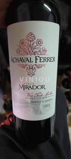 Mendoza Ni doloceno Achaval Ferrer Finca Mirador 2016