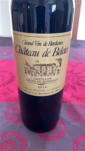 Bordeaux Castillon Côtes de Bordeaux Château Belcier 2016