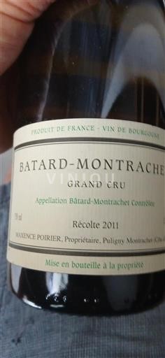 Borgonha Bâtard Montrachet Grand Cru Maxence Poirier 2011