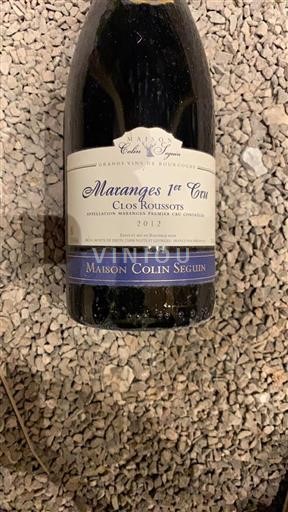 Bourgogne Maranges Premier Cru Maison Colin Seguin Clos Roussots 2012