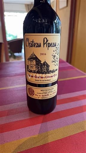 Bordeaux Saint-Émilion Grand Cru Grand Cru Château Pipeau 2016