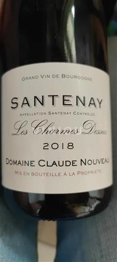Borgogna Santenay Domaine Claude Nouveau Les Charmes Dessus 2018