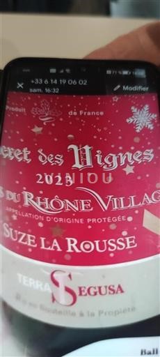 Valle del Ródano Côtes del Ródano Pueblos Terra Segusa Secret des Vignes 2023