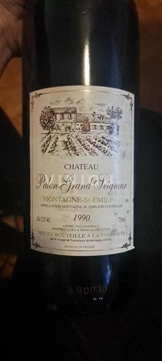 Bordeaux Montagne Saint-Émilion Château Palon Grand Seigneur 1990