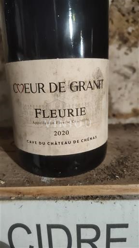 Vin Rouge sec Cœur de Granit Château Cave du de Chénas 2020 France Beaujolais Fleurie