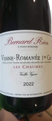 Burgundsko Vosne-romanée Premier Cru Domaine Bernard Rion Les Chaumes - Vieilles Vignes 2022