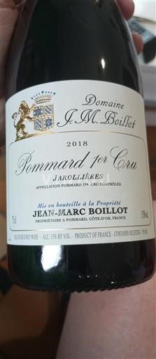 Bourgogne Pommard Premier Cru Domaine J.m. Boillot Jarollières 2018