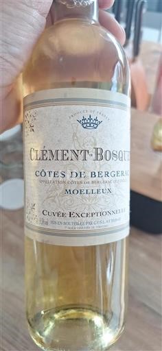 Vin Blanc moelleux Cuvée Exceptionnelle Clément-bosque Non millésimé France Sud-Ouest Côtes-de-bergerac