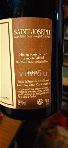 Valle del Ródano Saint-Joseph François Villard Syrah Sin añada
