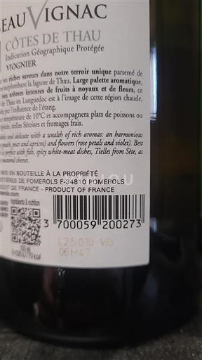 Languedoc-Roussillon Côtes de Thau Château Vignac 2024