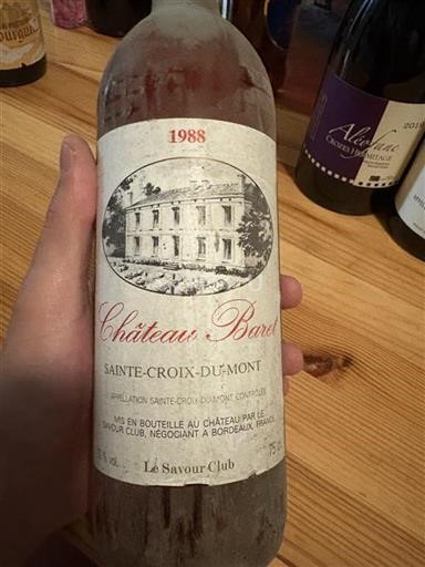 Bordeaux Sainte-Croix-Du-Mont Château Baret 1988