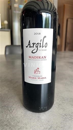 Sydvestfrankrig Madiran Vignobles Marie Maria Argilo 2018