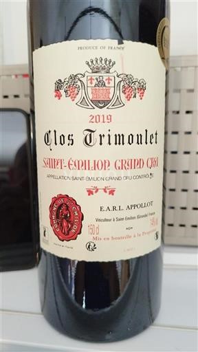 Bordeaux Saint-Émilion Grand Cru Grand Cru Clos Trimoulet 2019
