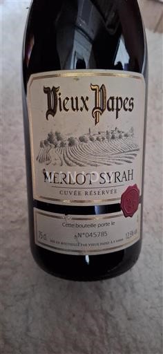 Vin Rouge sec Cuvée Réservée Vieux Papes Non millésimé France Vallée du Rhône