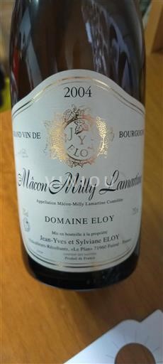Vin Blanc sec Domaine Eloy 2004 France Bourgogne Mâcon et mâcon-villages
