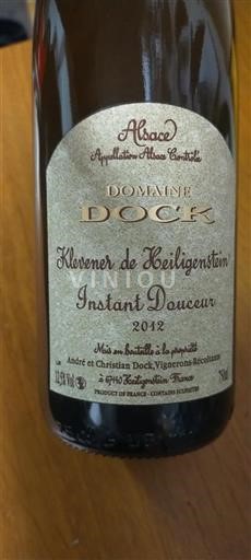 Alsace Domaine Dock Instant Douceur 2012