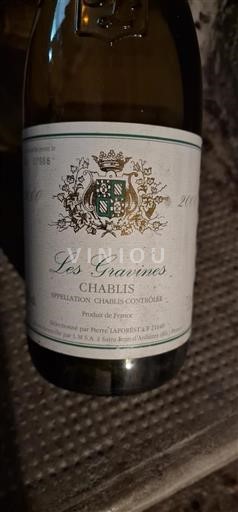 Vin Blanc sec Les Gravines 2000 France Bourgogne Chablis