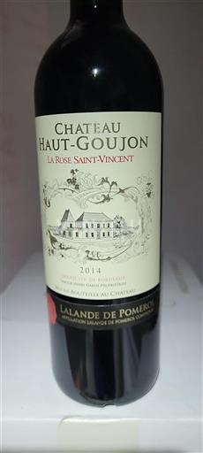 Bordeaux Lalande-de-pomerol Château Hautgoujon La Rose Saint-Vincent 2014