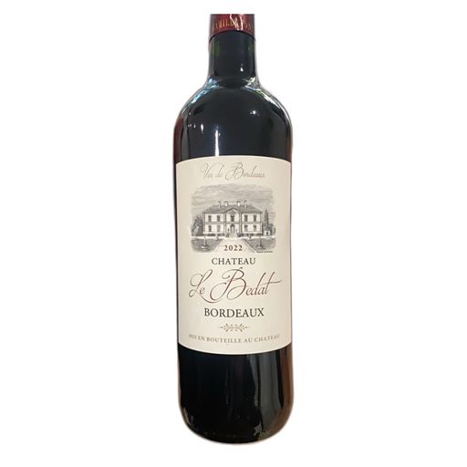 Vin Rouge sec Château Le Bedat 2022 France Bordeaux