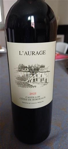 Bordeaux Castillon-côtes-de-bordeaux L'aurage 2021