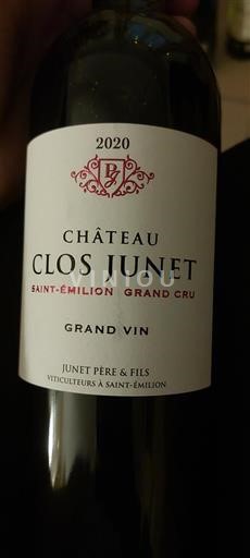 Bordeaux Saint-Émilion Grand Cru Château Clos Junet 2020