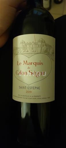 Bordeaux Saint-Estèphe Calon Ségur Le Marquis de Calon Ségur 2019