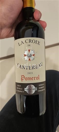 Vin Rouge sec La Croix de Cantereau 2021 France Bordeaux Pomerol