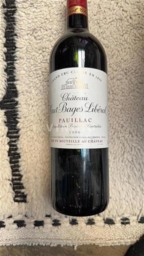 Bordeaux Pauillac Grand Cru Château Hautbages Libéral 1996