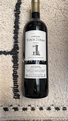 Bordeaux Médoc Cru Bourgeois Château Tour Seran 2008
