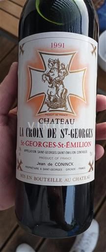 Vin Rouge sec Château La Croix de St-Georges 1991 France Bordeaux Saint-Georges-Saint-Émilion