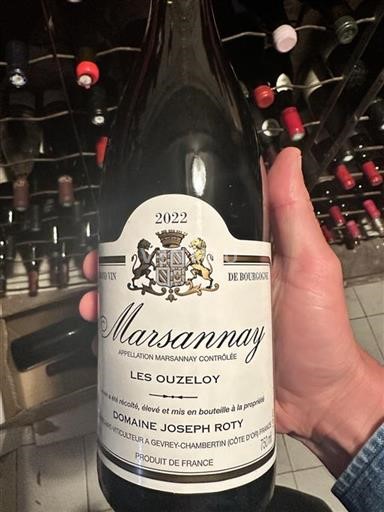 Burgundy Marsannay Domaine Joseph Roty Les Ouzeloy 2022