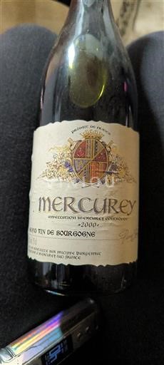 Vin Rouge sec Philippe Margenval 2000 France Bourgogne Mercurey