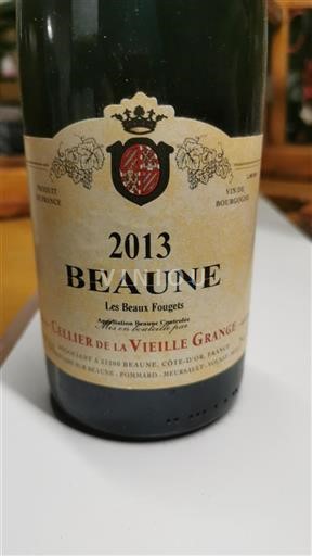 Vin Rouge sec Les Beaux Fougets Cellier de la Vieille Grange 2013 France Bourgogne Beaune