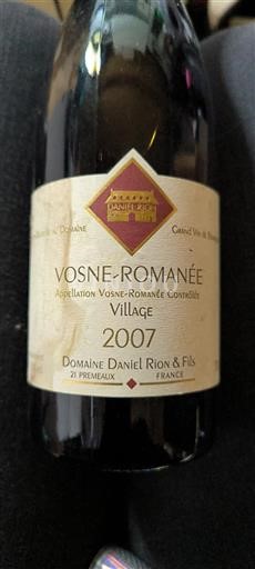 Borgogna Vosne-Romanée Domaine Daniel Rion & Fils Village 2007
