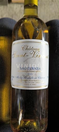 Bordeaux Sauternes Château Saintvincent 2015