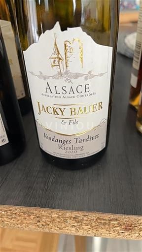 Alsasko Jacky Bauer & Fils Vendanges Tardives 2020