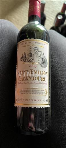 Vin Rouge sec Union de Producteurs de Saint-Émilion 2009 France Bordeaux Saint-Émilion Grand Cru Grand Cru