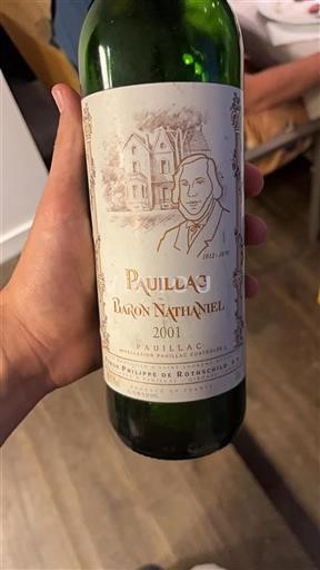 Bordeaux Pauillac Baron Philippe De Rothschild Baron Nathaniel 2001