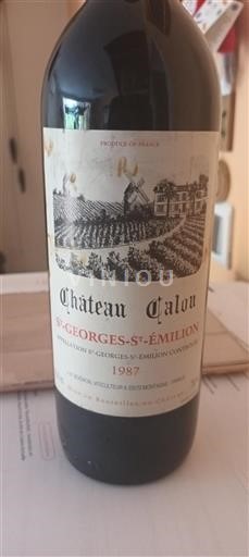 Vin Rouge sec Château Calon 1987 France Bordeaux